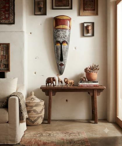 Orobe Tribal Elegance Hand-Painted Metal Wallmask CEWMA100246_OB