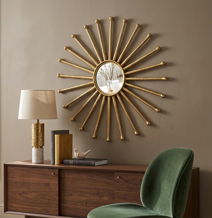 Orobe Golden Sunburst Decorative Wall Mirror CPWMI100045_OB