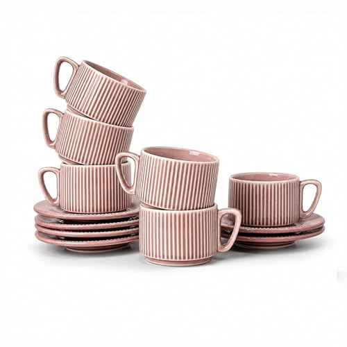 Hitkari Copper Wash Cup and Saucer 12Pcs Set