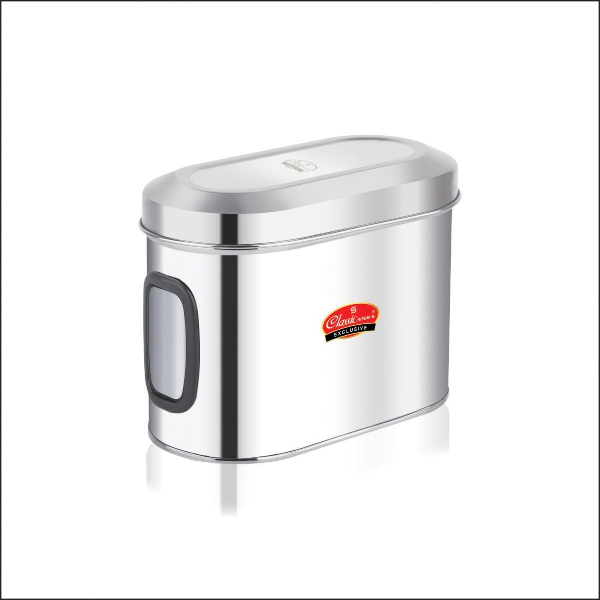 Classic Steels Oval KS Canisters with Transparent Window 2500ML