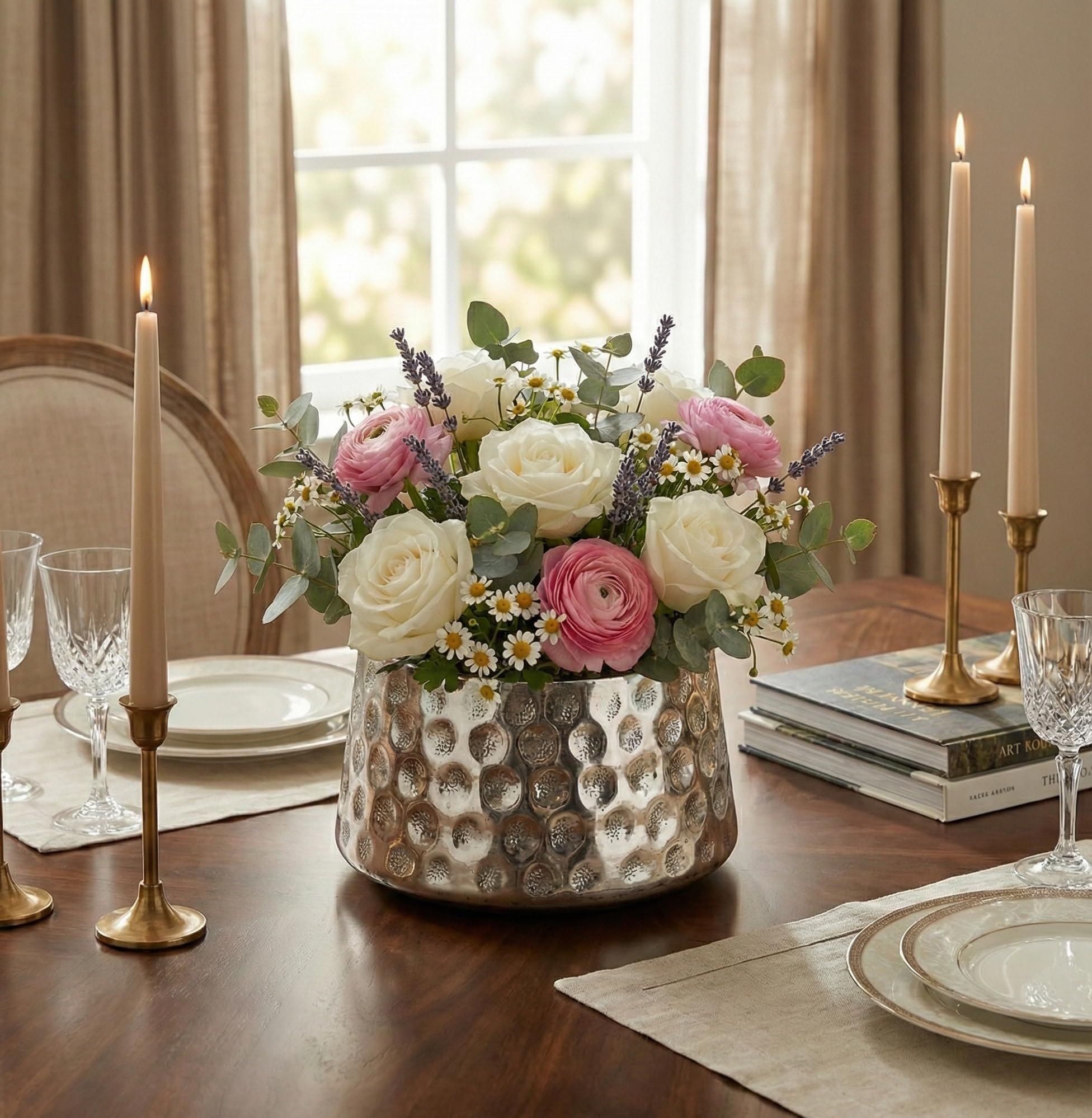 OROBE Gold Metal Table Vase Elegant Nickel Antique Finish Decorative Flower Vase CETVA100131_OB