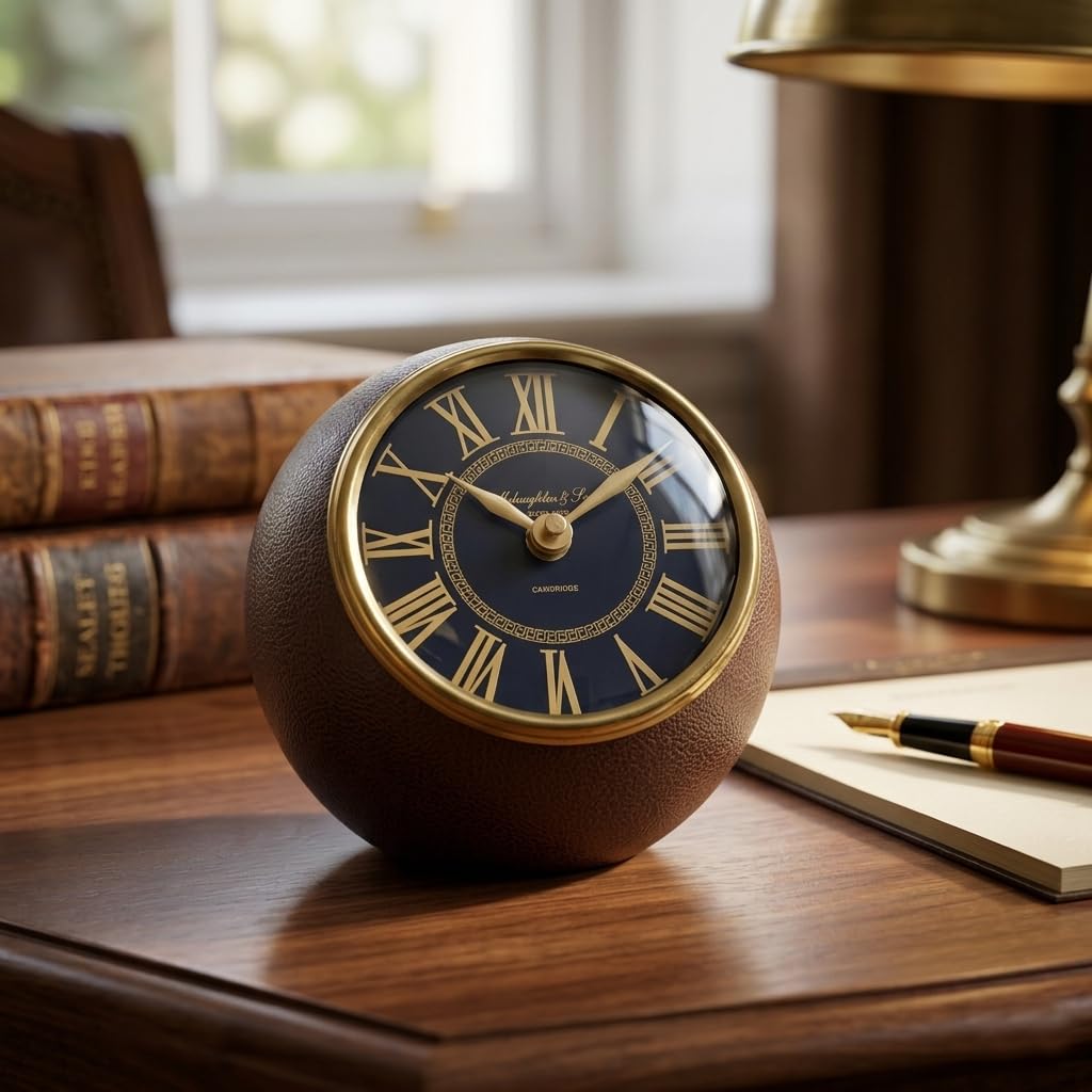 OROBE Round Shape 15CM Diameter Handmade Antique Table Clock for Home Decor CPTCL100121_OB