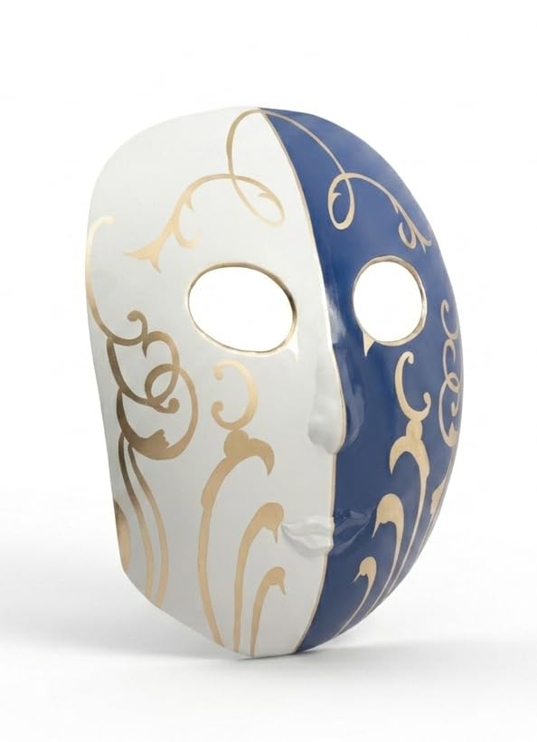 OROBE Elegance Duo Hand-Painted Metal Tribal Wall Masks Decorative Hanging Art CPWMA100248_OB
