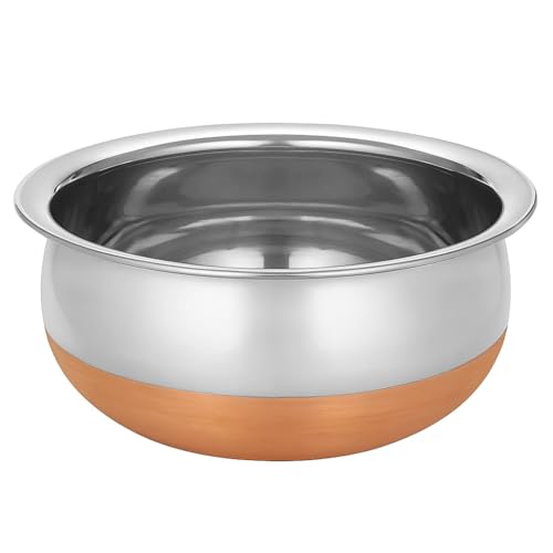 Dynore Stainless Steel Classic Copper Base Handi – Cook & Serve Copper Bottom Handi, Cookware, Copper Touch