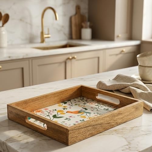 Moon Impact Wooden Rectangle Tray