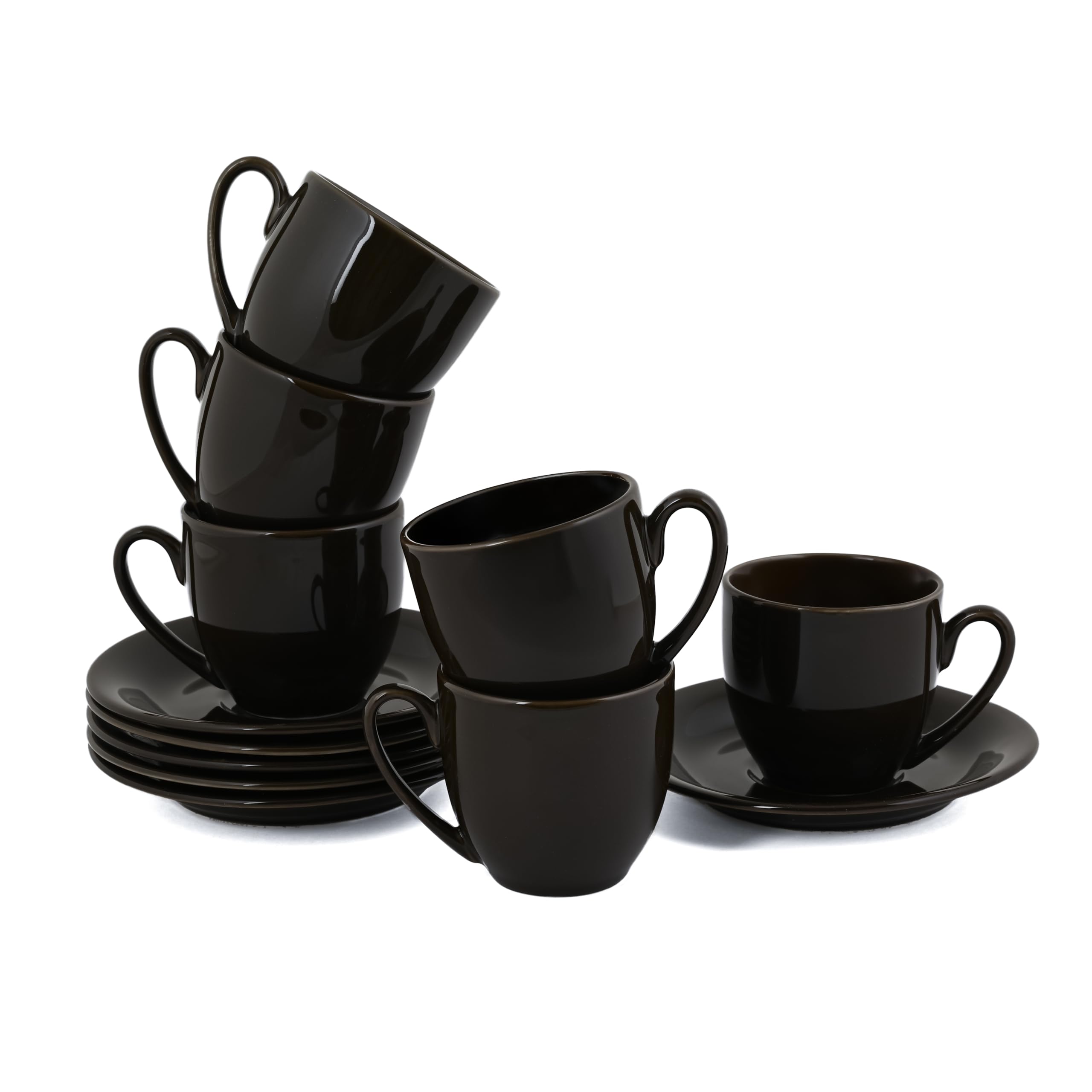 Hitkari Tea Cup and Saucer 190ML Glossy Brown