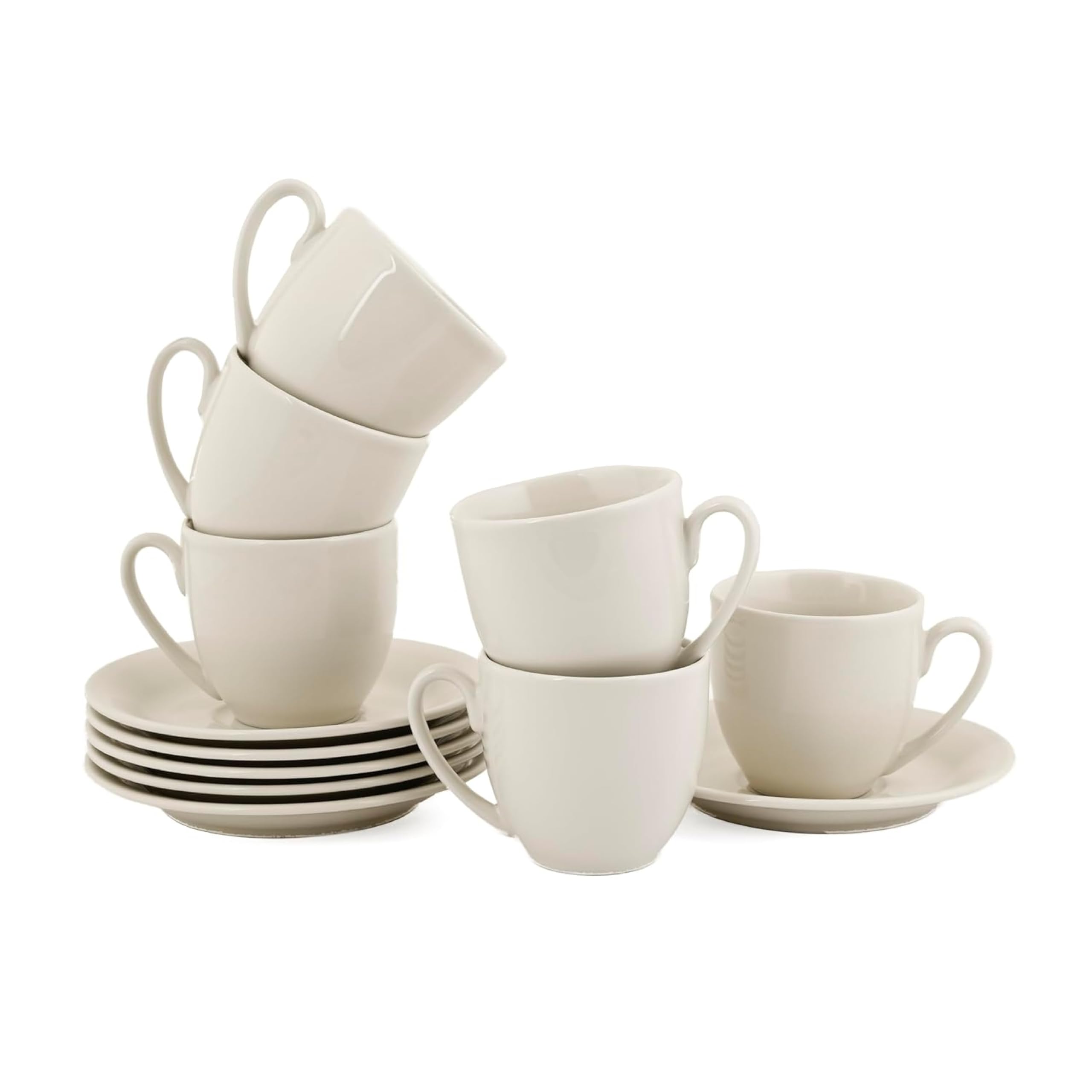 Hitkari Basics Glossy Ivory  Cup and Saucer Set