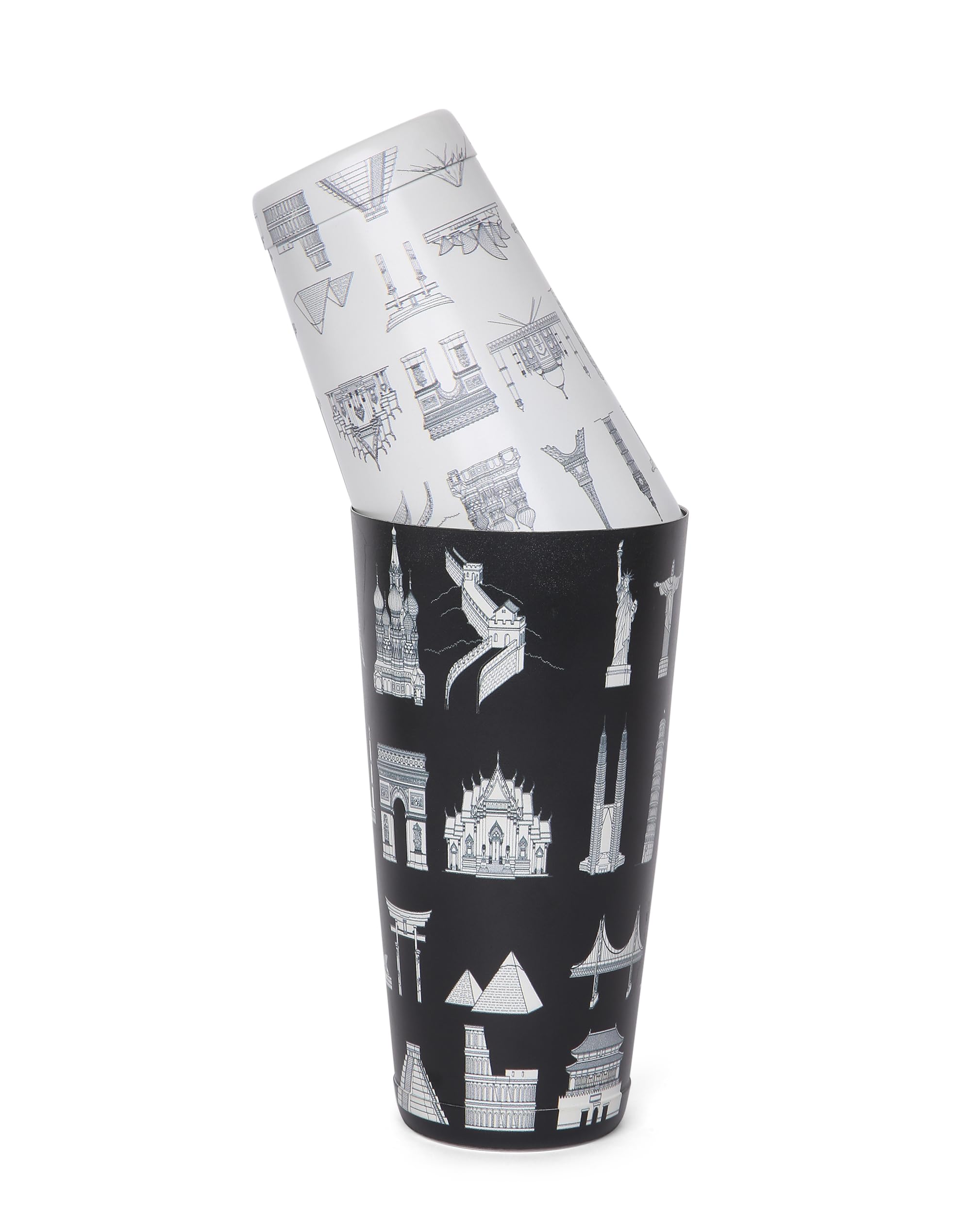 KMW Grade Tin On Tin Cocktail Shaker 2 Pcs Mismatch Design TOTSM04PP01