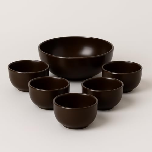 Hitkari Basics Glossy Brown 7-Piece Serving Set