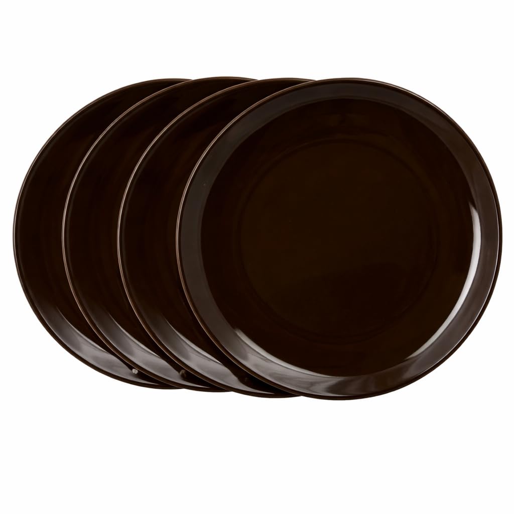 Hitkari Quarter Plate Set 4Pc Glossy Brown