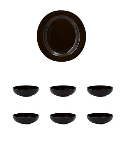 Hitkari Basics Glossy Brown Serving Set 7 Pcs