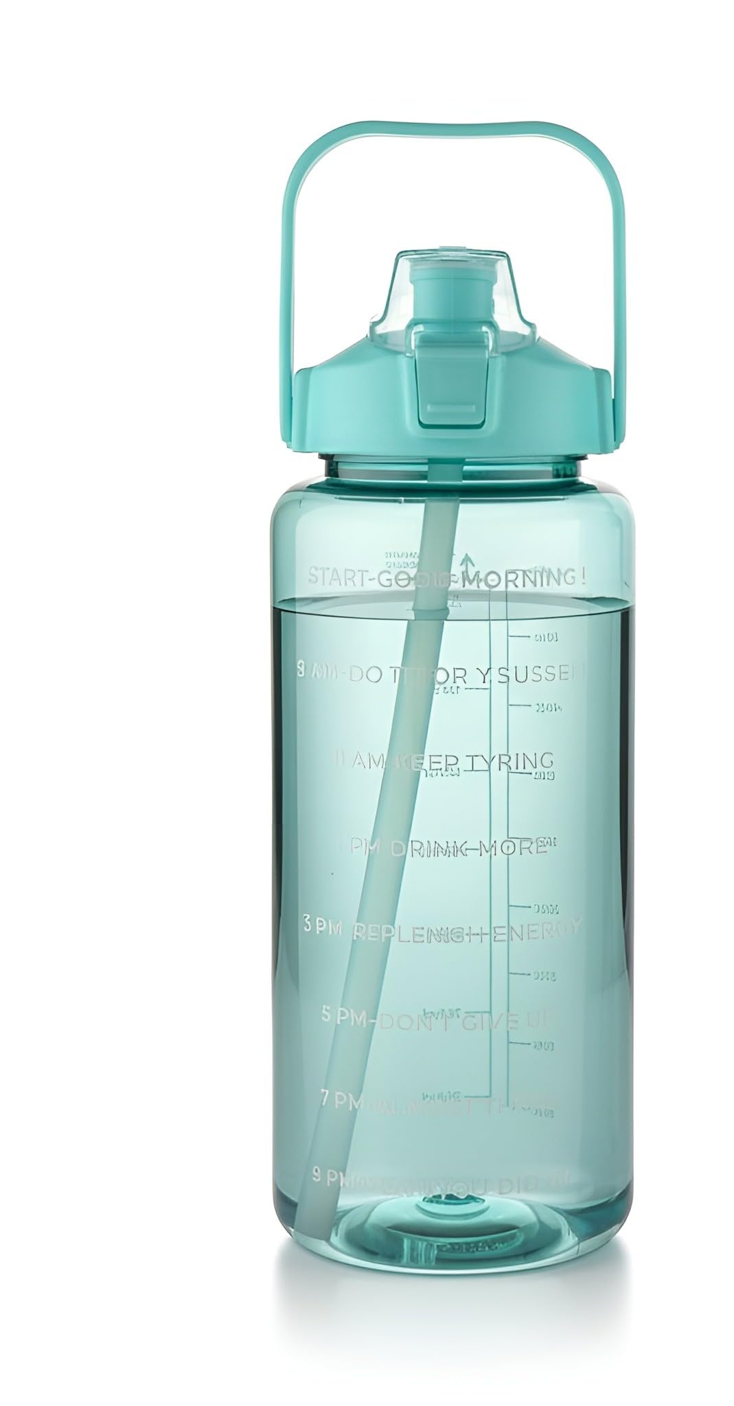 Aquaqlean Motivational Flip Cap Water Bottle 2L Green