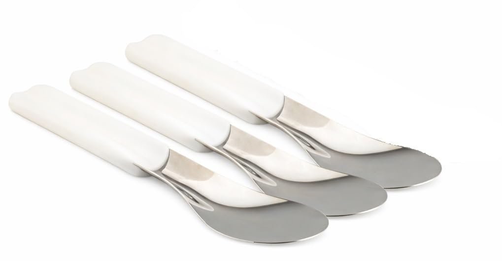 KMW SS Ice Cream Spatula with White PVC Handle 25CM Pack of 3 ICS10VW-3