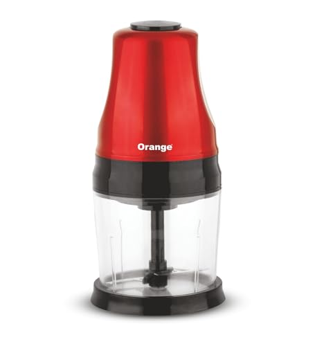 ORANGE Fine Chop 275W Electric Chopper Metallic | Polycarbonate Jar | Stainless Steel Blade | Whisking Blade | Vegetable Cutter, Chutney Maker, Garlic & Ginger Mincer, Egg Beater