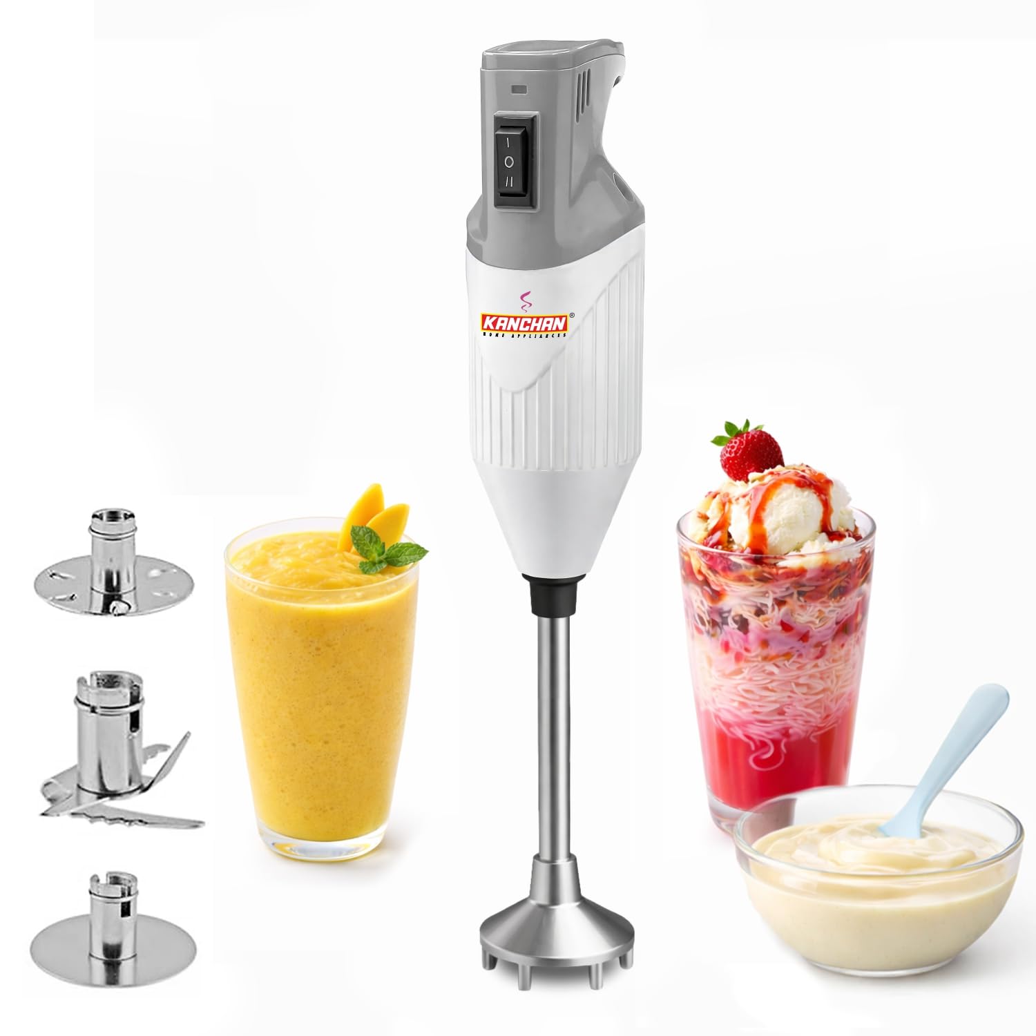 Kanchan Majesty Hand Blender With 3 Blades Grey