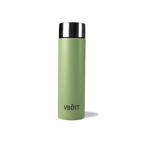 VBOTT Hydra 1000 Single Wall Steel Fridge Water Bottle, Sleek Matte Finish Leak Proof Reusable Bottle, Rust Free Odour Free Drinkware for Work, Commute & Home - Light Green