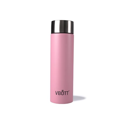 VBOTT Hydra 1000 Single Wall Steel Fridge Water Bottle, Sleek Matte Finish Leak Proof Reusable Bottle, Rust Free Odour Free Drinkware for Work, Commute & Home - Baby Pink