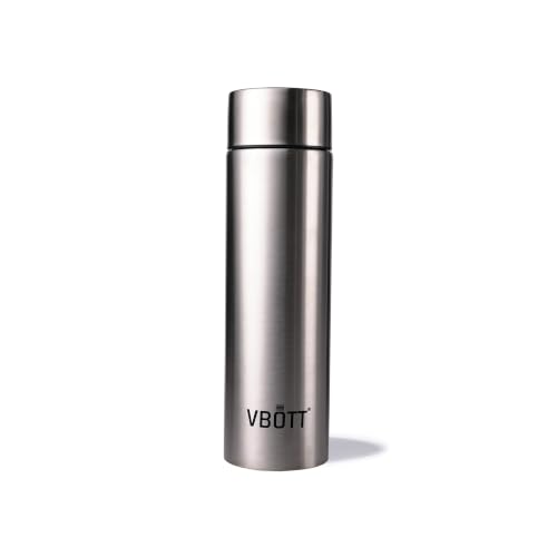 VBOTT Hydra 1000 Single Wall Steel Fridge Water Bottle, Sleek Matte Finish Leak Proof Reusable Bottle, Rust Free Odour Free Drinkware for Work, Commute & Home - Silver