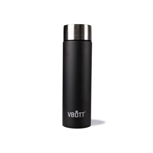 VBOTT Hydra 1000 Single Wall Steel Fridge Water Bottle, Sleek Matte Finish Leak Proof Reusable Bottle, Rust Free Odour Free Drinkware for Work, Commute & Home - Black