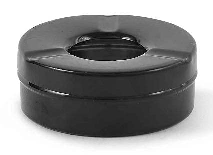KMW SS Black Ashtray With Lid AST19PBLK/1