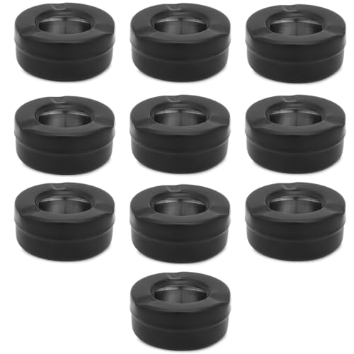 KMW SS Black Ashtray With Lid Set of 10 AST19PBLK/10