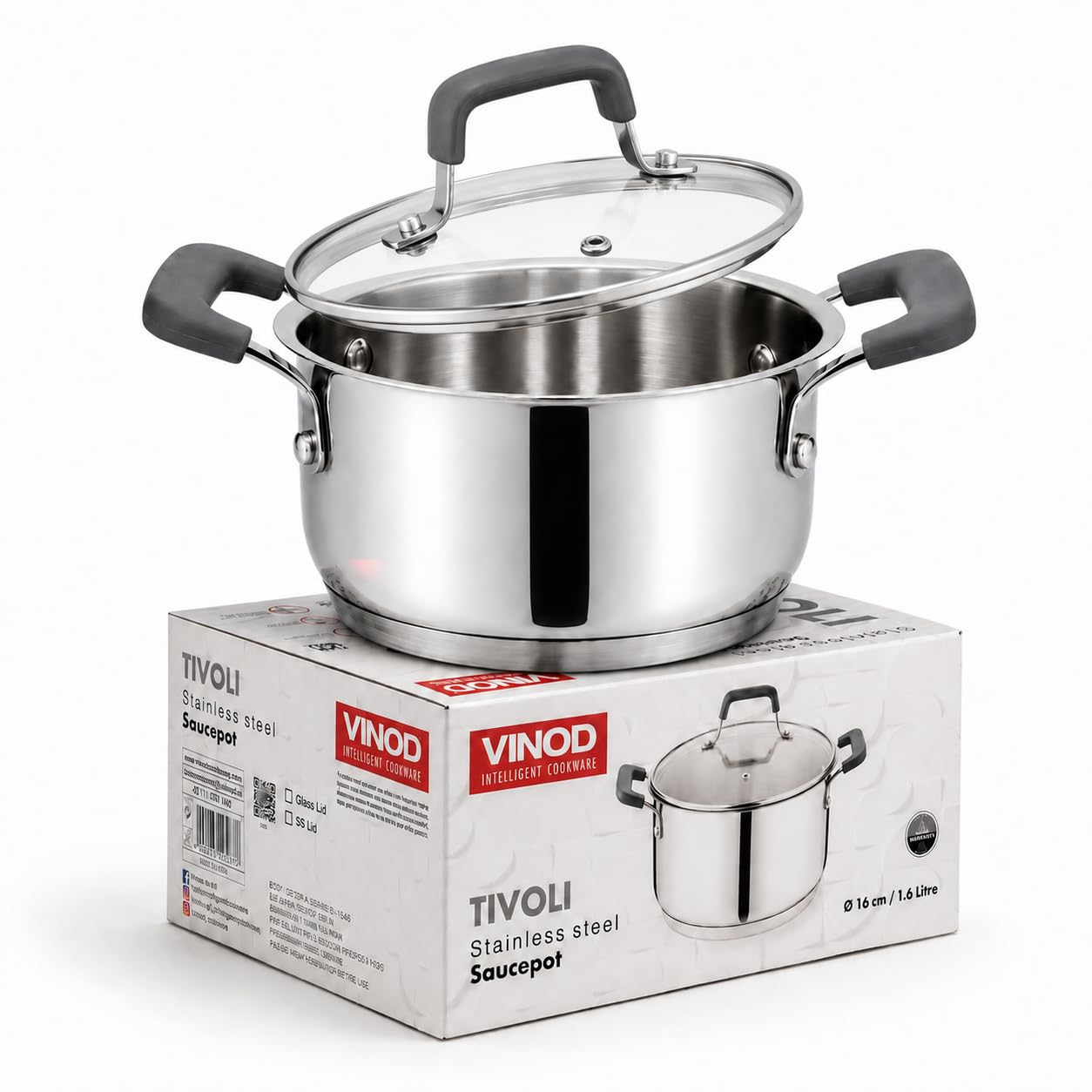 VC999 Vinod Tivoli Saucepot with Glass lid 22CM TIVSO22