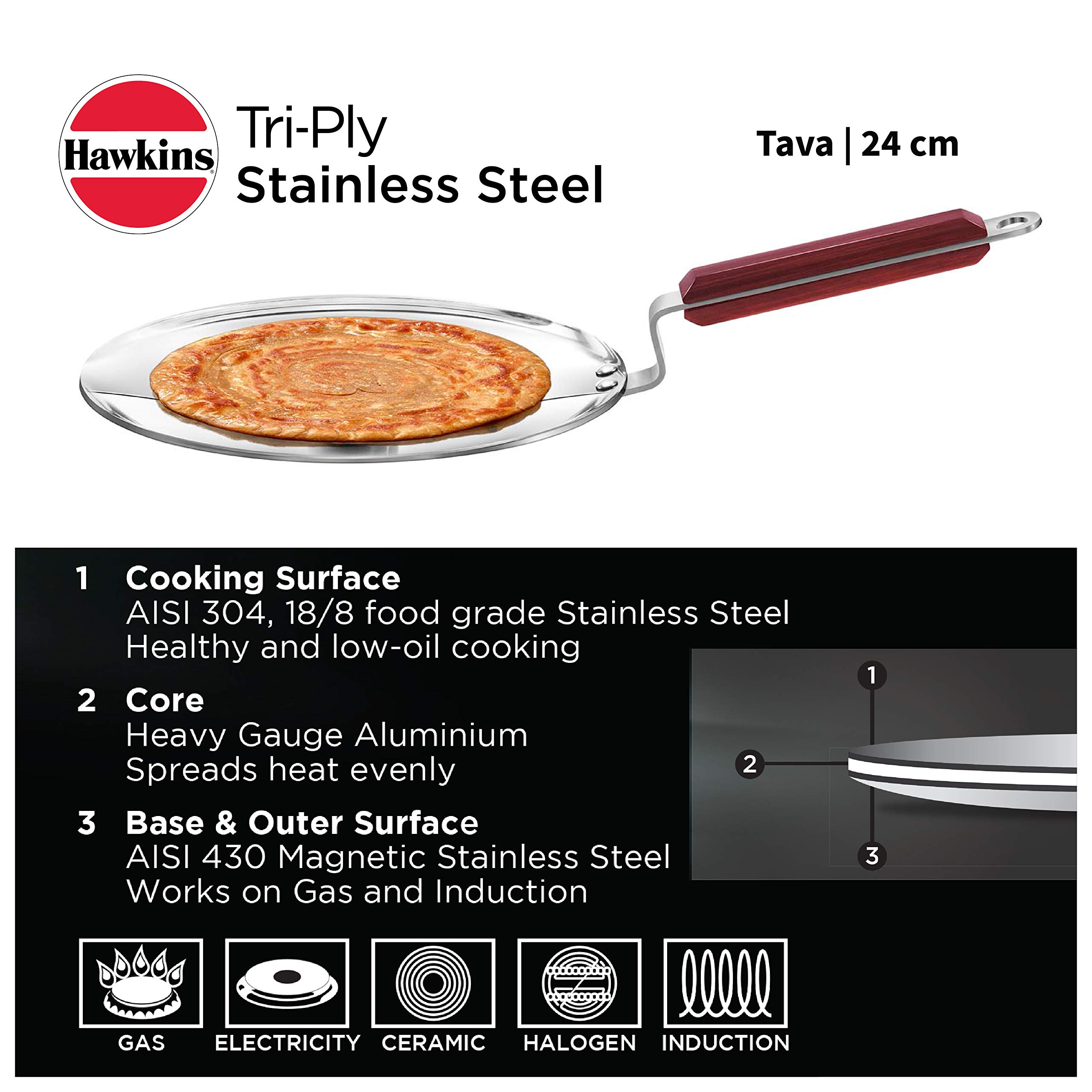 Futura Non-Stick Concave Tava Griddle 10 in. - 4.06mm with Steel Handle, 1  - Foods Co.